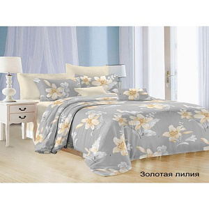 Комплект постельного белья Satin collection, 2-спальный, золотая лилия