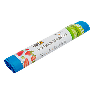 Пакеты для заморозки РЫЖИЙ КОТ 25*32см, 30шт/рул, ПНД, 5/50