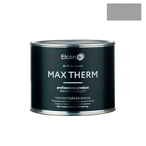Эмаль термостойкая +700С Elcon серебро 0,4кг, 1/24