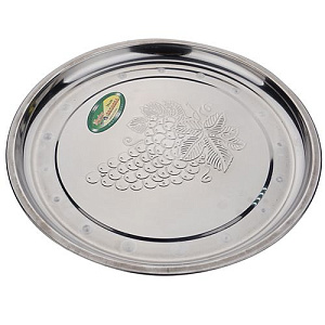 Поднос нержавеющая сталь круглый 36 см Виноград, 1/150