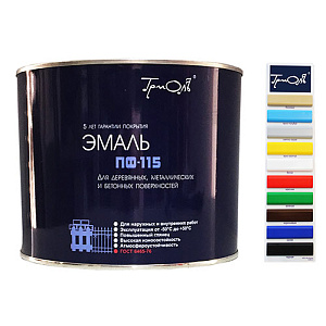 Эмаль ПФ-115 желтая 1,8кг ГОСТ, ТРИОЛЬ, 6/6