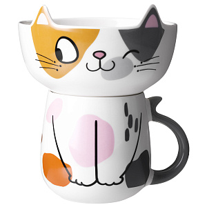 НАБОР ДЛЯ ЗАВТРАКА LEFARD, CAT,  2 ПР.: САЛАТНИК 500МЛ, КРУЖКА 450МЛ