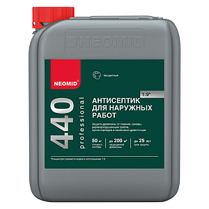 Пропитка деревозащитная 5 кг Неомид 440 состав для наружных работ, 1/4