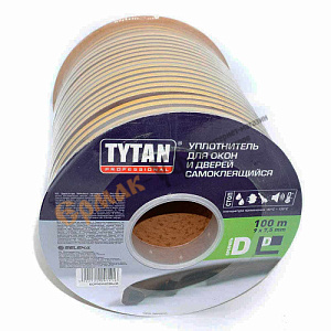 Уплотнитель D 100 9x7,5мм TYTAN коричневый 100м, 1/2