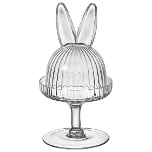 БЛЮДО НА НОЖКЕ С КРЫШКОЙ, RABBIT FAMILY, 12*12*23, 5 СМ