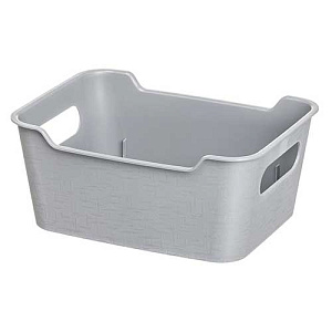 Корзинка универсальная 1.5 л Homver  Mango 223300135/03, 190х140х80 мм, серая