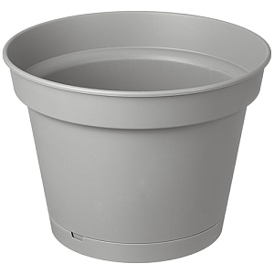 Горшок для цветов 20 л Homver Mint 221612335/03, 380 мм, с поддоном, серый