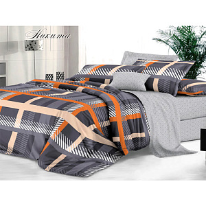 Комплект постельного белья Sateen De Luxe, Евро, наволочки 2 шт 50х70 см, никита