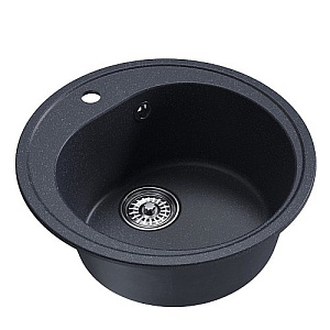 Мойкa ML-GM11 круглая, антрацит, 343, 500мм, глуб. чаши 180 NEW