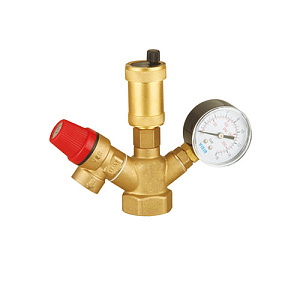 Группа безопасности котла латунь 3 бар мини VIEIR AQ1123, 1/20
