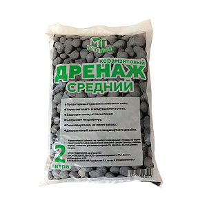 Дренаж керамзитовый средний 2л, фракция 10-20, 10/10