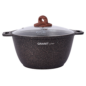 Кастрюля 2,0 л, со стеклянной крышкой, АП KUKMARA линия Granit ultra, original, 1/3