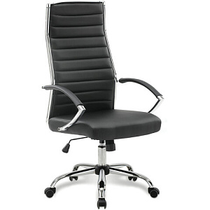 Кресло офисное BRABIX, Style EX-528,  экокожа, хром, черное, 531947