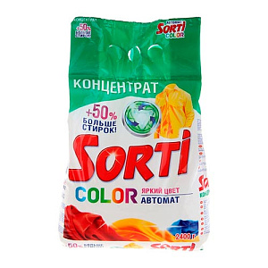 Порошок стиральный Сорти АВТОМАТ 2,4 кг Колор, 1/4