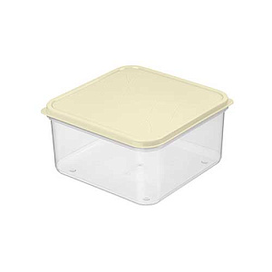 Контейнер для продуктов 0.4 л Homver Modena 221110025/01, квадратный, с гибкой крышкой, светло-бежевый