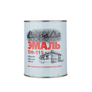 Эмаль ПФ-115 белая 0,8кг ГОСТ, ДАРАДА, 14/14