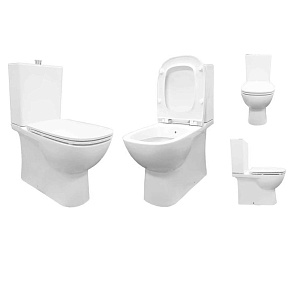 Унитаз-компакт, Quadro Slim, SL DM, а/всп, гор, ниж, 2кн.AlcaPlast/Oliv, дюр/м/л, clip up, Sanita Luxe