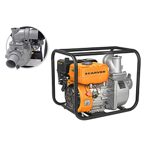 Мотопомпа Carver CGP 6080, 4-х тактное, 5, 2 кВт/7, 0 л.с, вх/вых.- 3,  /80 мм