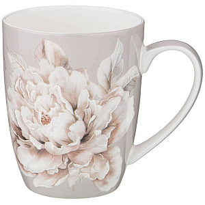 КРУЖКА LEFARD, WHITE FLOWER, 400 МЛ СЕРАЯ, КОР=48ШТ.