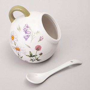 СОЛОНКА С ЛОЖКОЙ AGNESS, FLOWER STORY, 9, 5*10 СМ 170 МЛ, КОР=48ШТ.