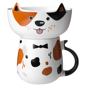 НАБОР ДЛЯ ЗАВТРАКА LEFARD, DOG,  2 ПР.: САЛАТНИК 500МЛ, КРУЖКА 450МЛ