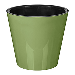 Горшок для цветов 4 л Homver Rosemary 221600118/01, 200 мм, с дренажной вставкой, зеленый