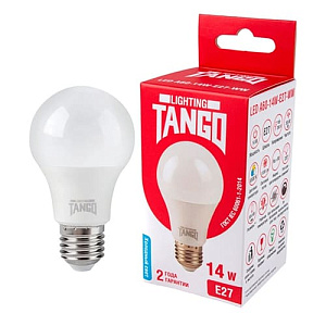 Лампочка светодиодная E27 14Вт 6500К TANGO LED A60, 10/100