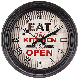 Часы настенные кварцевые, CHEF KITCHEN, д. 31 см; д. циферблата 22, 5 см; Чёрный