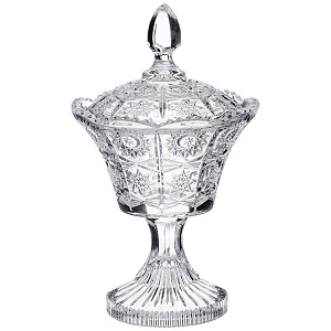 КОНФЕТНИЦА НА НОЖКЕ, MUZA CRYSTAL, 12*12*20 СМ., КОР=24ШТ.