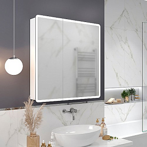 Зеркальный шкаф MIXLINE, Сканди, 800*800, ШВ 2 створки, универ. датчик движения, свет. подсветка