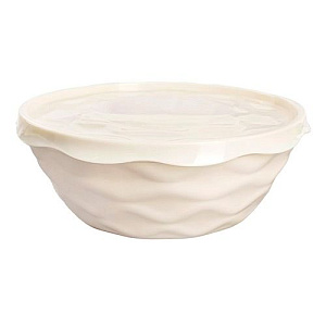 Салатник с крышкой 4 л Homver Modena 221112725/01, светло-бежевый