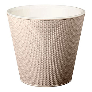 Горшок для цветов 16 л Homver Velvet 221600527/01, 330 мм, с дренажной вставкой, на колесиках, бежевый