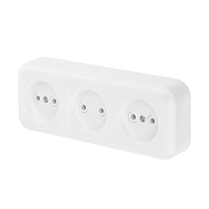 Розетка ОП 3-местн BYLECTRICA, РА16-263, БЕЛАЯ, 1/56