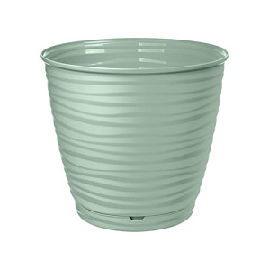 Горшок для цветов SAFFRON D146 мм, 1,5 л с поддном, светло-зеленый, SVIP, 1/24