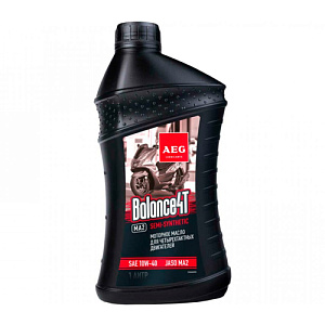 Масло 4-х тактное AEG Balance SAE 10W-40 JASO-MA2 п/с. 1 л, 33245, для 4Т скутеров, квадроциклов
