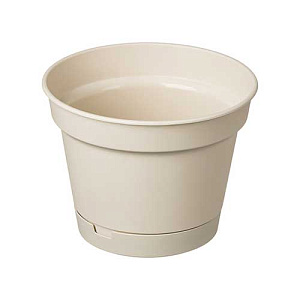Горшок для цветов 1.2 л Homver Mint 221611925/01, 150 мм, с поддоном, светло-бежевый