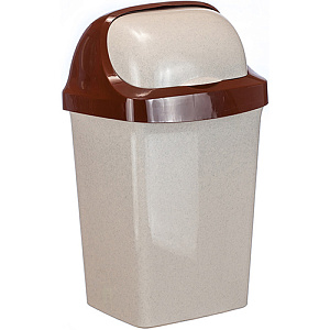 Контейнер для мусора 9 л IDEA РОЛЛ ТОП М 2465, бежевый мрамор