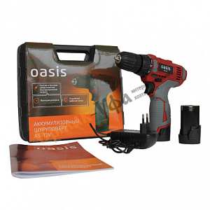 Дрель-шуруповерт аккумулятор 12V, OASIS AS-12 V, Li-ion, 1.3, быстрозажимной патрон