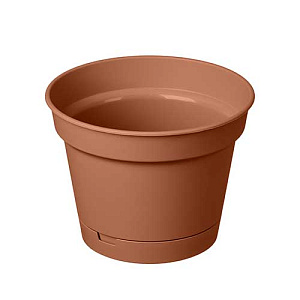 Горшок для цветов 1.2 л Homver Mint 221611932/01, 150 мм, с поддоном, терракотовый