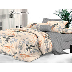 Комплект постельного белья Sateen De Luxe, 1,5-спальный, наволочки 2 шт 50х70 см, филигрань