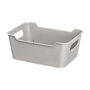 Корзинка универсальная 2.4 л Homver Mango 223300221/04, 230х160х90 мм, светло-серая