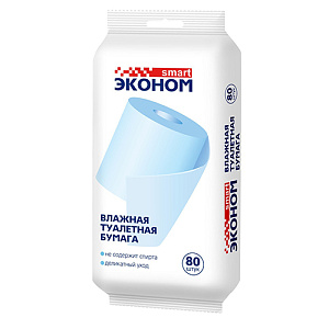 Бумага туалетная влажная Эконом Smart, 80 шт 5/20