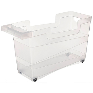 Контейнер для хранения 12.5 л Homver Tule 221305301/00, 453х160х257 мм, с ручкой на роликах, бесцветный