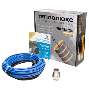 Греющий кабель саморег. для обогрева труб Freezstop Inside, 10Вт/м, 3м, монтаж вн.трубы, сальник.узел