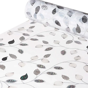 Силиконовое покрытие Dekorelle 129-SW, 1.2x20 м, серебро/белый фон