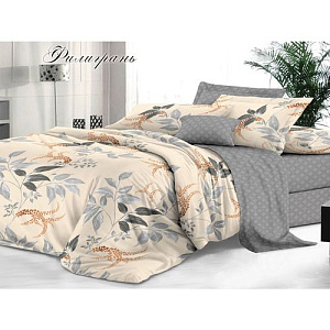 Комплект постельного белья Sateen De Luxe, Евро, простыня-220х240, пододеяльник - 200х220, наволочки 2 шт-50х70, филигрань