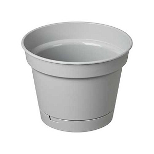 Горшок для цветов 1.2 л Homver Mint 221611935/03, 150 мм, с поддоном, серый