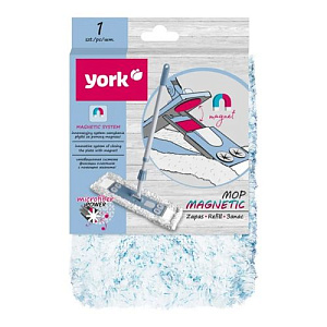 Насадка для швабры плоская из микрофибры Магнетик Азур YORK, 1/12