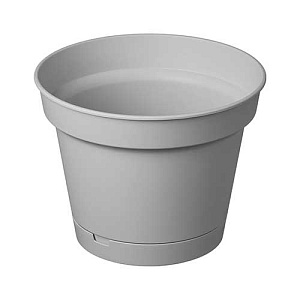 Горшок для цветов 2.3 л Homver Mint 221612035/03, 185 мм,  с поддоном, серый