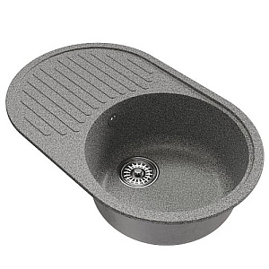Мойка ML-GM16 овальная с крылом, темно-серая, 309, 730*460*180мм NEW